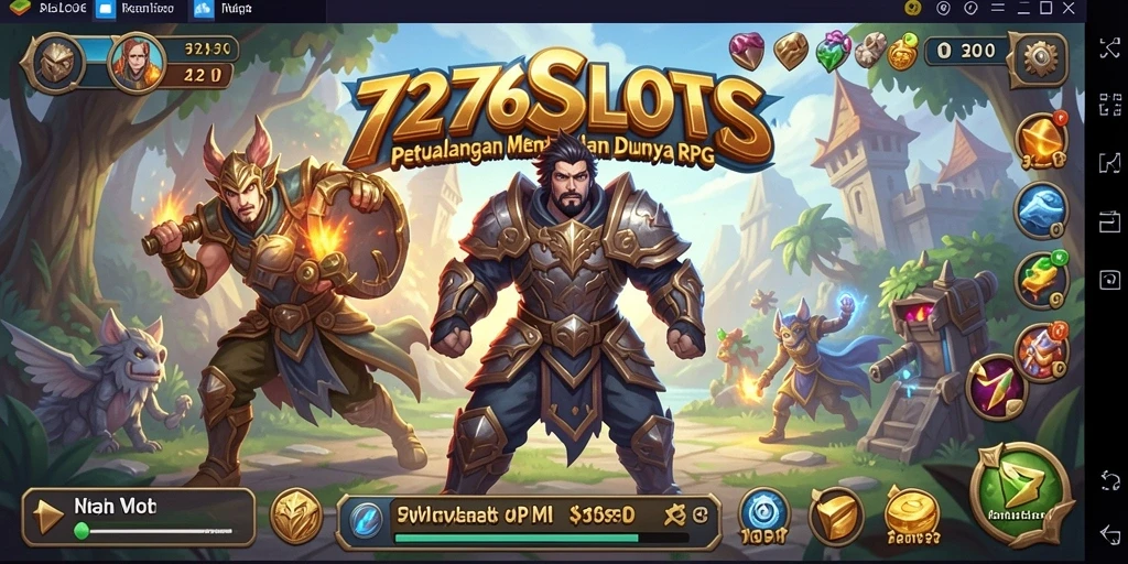 Tangkapan layar gameplay <strong>7276SLOTS</strong> menampilkan aksi seru dalam petualangan RPG.