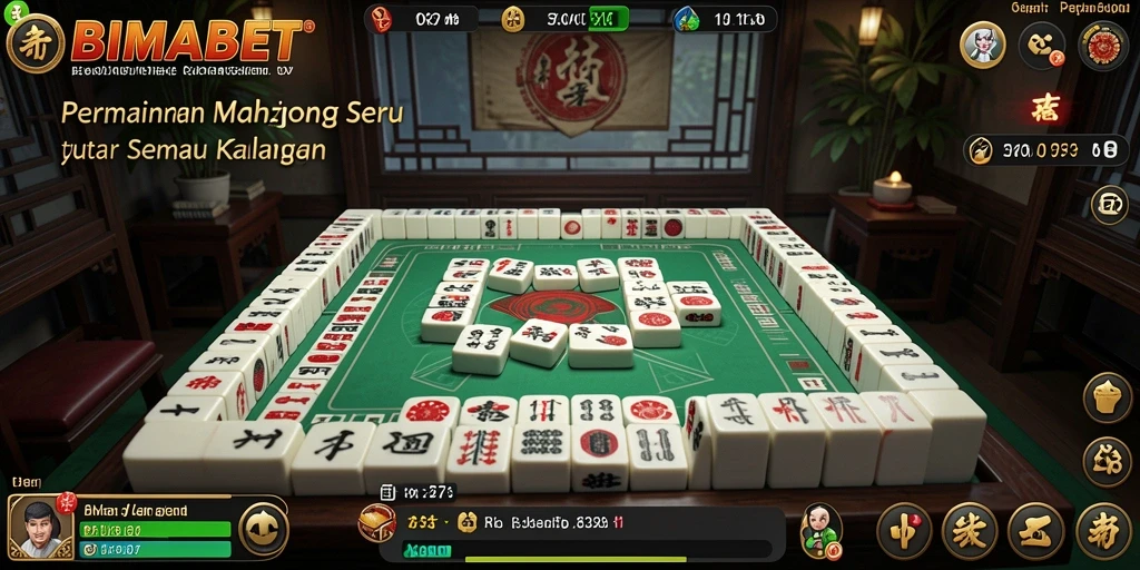 Tampilan gameplay Mahjong yang menarik di BIMABET.