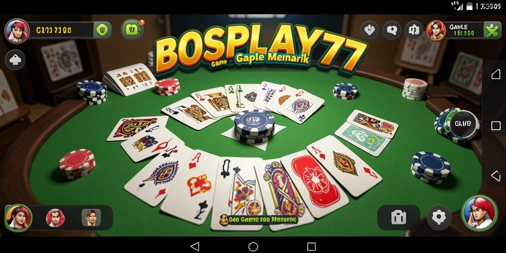 Screenshot gameplay BOSPLAY77 yang menampilkan keseruan permainan Gaple.