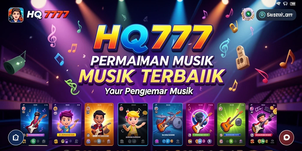 Tampilan gameplay HQ777 saat pemain menikmati musik.