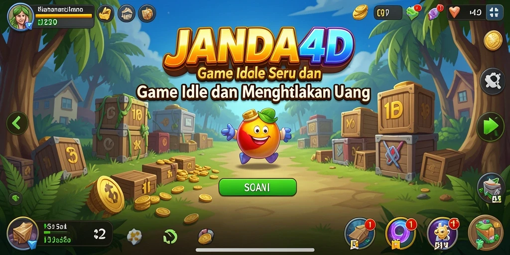 Screenshot gameplay JANDA4D yang menampilkan proses penghasilan otomatis.