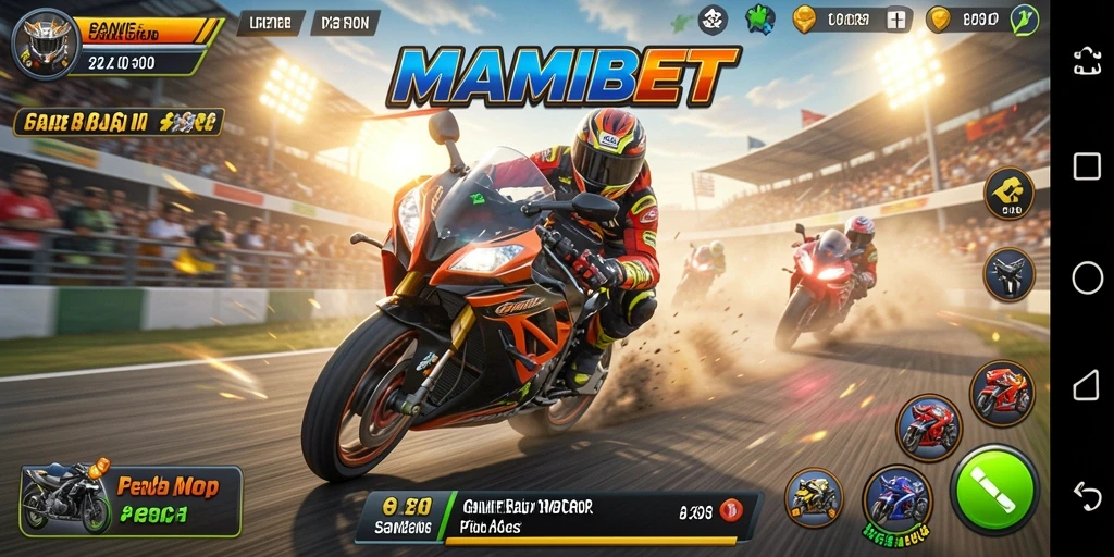 Tampilan menarik dari gameplay balap motor MAMIBET.