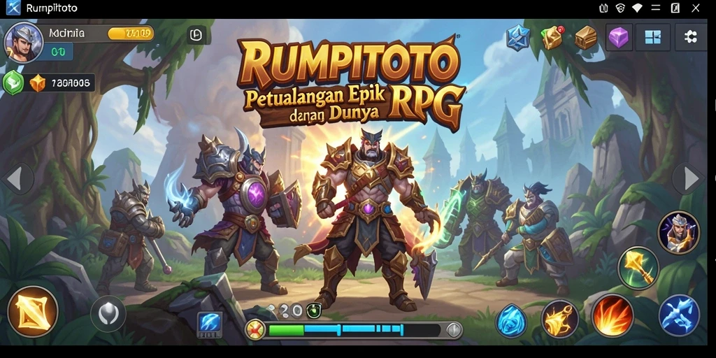 Tampilan gameplay RUMPITOTO dengan aksi seru dan karakter unik.