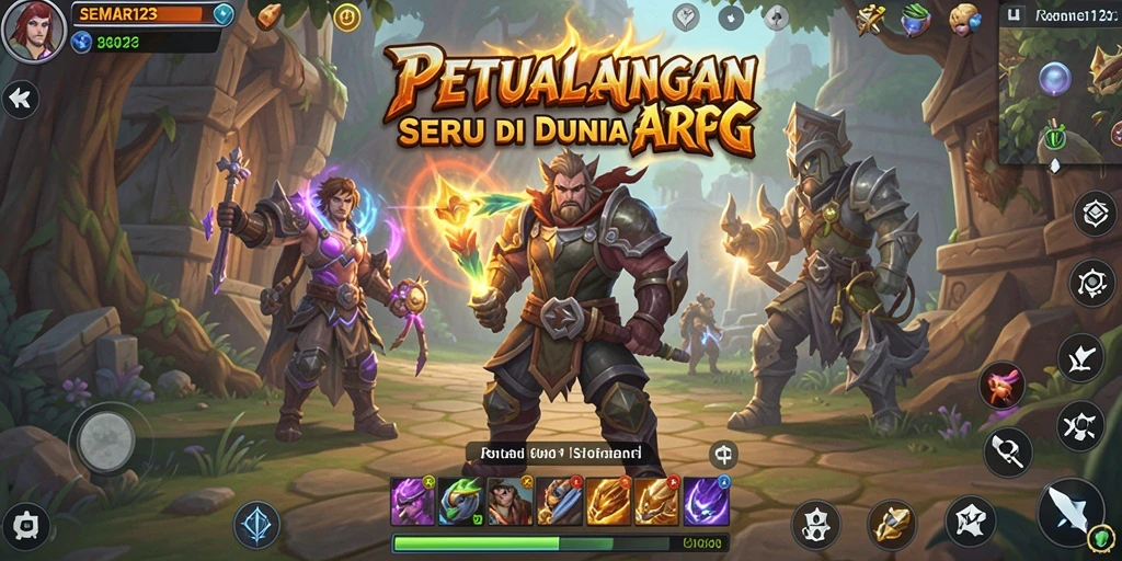 Tampilan gameplay menegangkan dari SEMAR123 saat bertarung melawan monster.