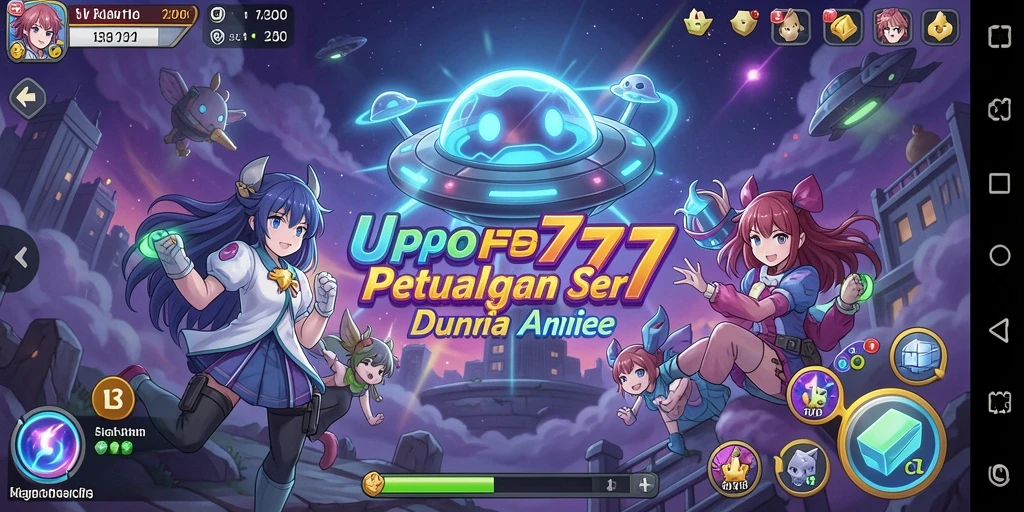 Tampilan gameplay seru dengan karakter anime ikonik.